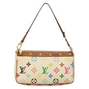 LOUIS VUITTON Monogram Multicolor Pochette Pouch White M92649 LV Auth 135545-13