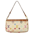 LOUIS VUITTON Monogram Multicolor Pochette Pouch White M92649 LV Auth 135545-2
