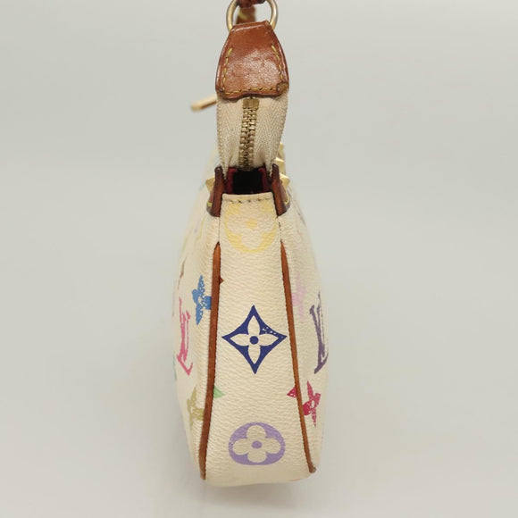 LOUIS VUITTON Monogram Multicolor Pochette Pouch White M92649 LV Auth 135545