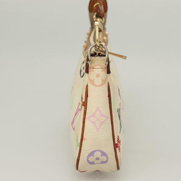 LOUIS VUITTON Monogram Multicolor Pochette Pouch White M92649 LV Auth 135545