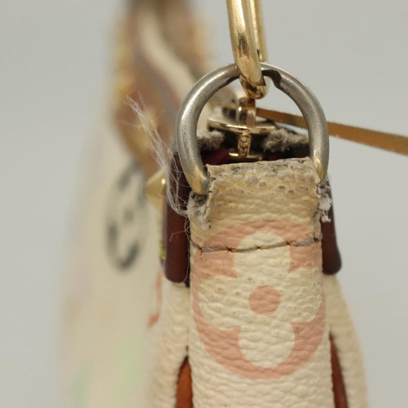 LOUIS VUITTON Monogram Multicolor Pochette Pouch White M92649 LV Auth 135545