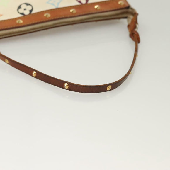 LOUIS VUITTON Monogram Multicolor Pochette Pouch White M92649 LV Auth 135545