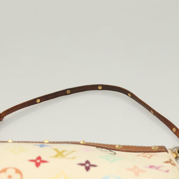 LOUIS VUITTON Monogram Multicolor Pochette Pouch White M92649 LV Auth 135545