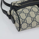 GUCCI GG Supreme Sherry Line Shoulder Bag PVC Navy Red Auth 135549-9