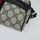 GUCCI GG Supreme Sherry Line Shoulder Bag PVC Navy Red Auth 135549-14