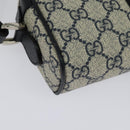 GUCCI GG Supreme Sherry Line Shoulder Bag PVC Navy Red Auth 135549-15