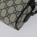 GUCCI GG Supreme Sherry Line Shoulder Bag PVC Navy Red Auth 135549-16