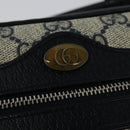 GUCCI GG Supreme Sherry Line Shoulder Bag PVC Navy Red Auth 135549-17