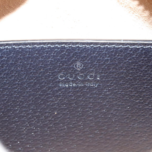 GUCCI GG Supreme Sherry Line Shoulder Bag PVC Navy Red Auth 135549