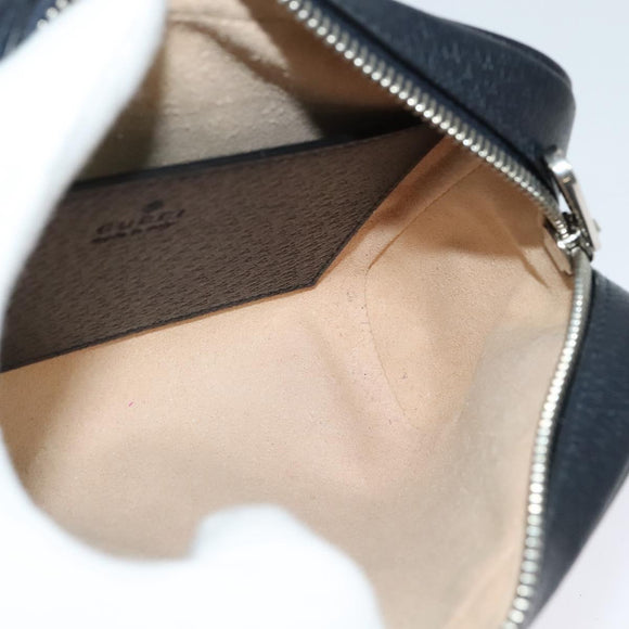 GUCCI GG Supreme Sherry Line Shoulder Bag PVC Navy Red Auth 135549