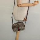 GUCCI GG Supreme Web Sherry Line Shoulder Bag PVC Brown Gold 517350 Auth 135550-21