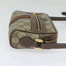 GUCCI GG Supreme Web Sherry Line Shoulder Bag PVC Brown Gold 517350 Auth 135550-4