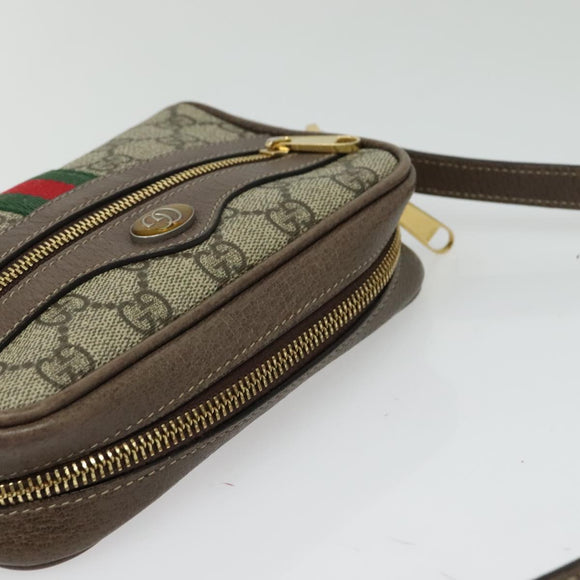 GUCCI GG Supreme Web Sherry Line Shoulder Bag PVC Brown Gold 517350 Auth 135550