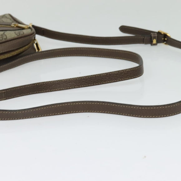 GUCCI GG Supreme Web Sherry Line Shoulder Bag PVC Brown Gold 517350 Auth 135550