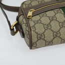 GUCCI GG Supreme Web Sherry Line Shoulder Bag PVC Brown Gold 517350 Auth 135550-9