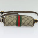 GUCCI GG Supreme Web Sherry Line Shoulder Bag PVC Brown Gold 517350 Auth 135550-5