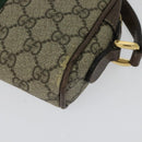 GUCCI GG Supreme Web Sherry Line Shoulder Bag PVC Brown Gold 517350 Auth 135550-16