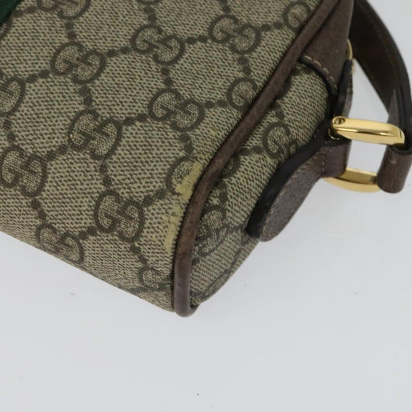 GUCCI GG Supreme Web Sherry Line Shoulder Bag PVC Brown Gold 517350 Auth 135550