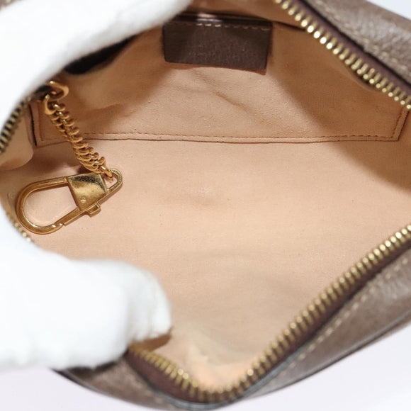 GUCCI GG Supreme Web Sherry Line Shoulder Bag PVC Brown Gold 517350 Auth 135550