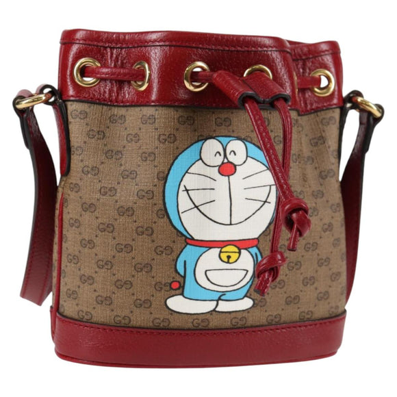 GUCCI Micro GG Supreme Doraemon Collaboration Bag PVC Beige 647801 Auth 135552A