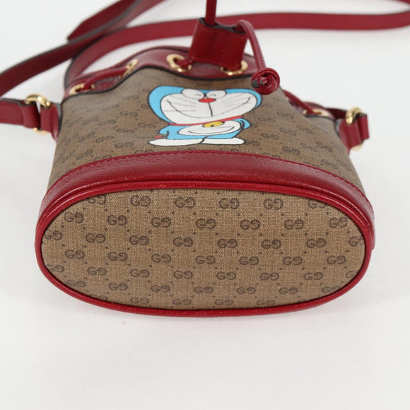 GUCCI Micro GG Supreme Doraemon Collaboration Bag PVC Beige 647801 Auth 135552A