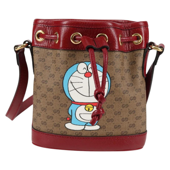 GUCCI Micro GG Supreme Doraemon Collaboration Bag PVC Beige 647801 Auth 135552A