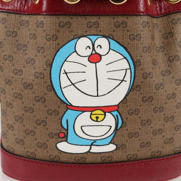 GUCCI Micro GG Supreme Doraemon Collaboration Bag PVC Beige 647801 Auth 135552SAM