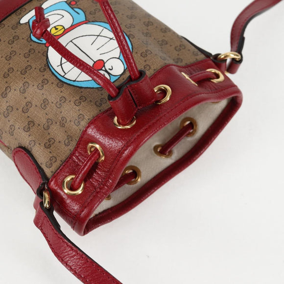 GUCCI Micro GG Supreme Doraemon Collaboration Bag PVC Beige 647801 Auth 135552SAM