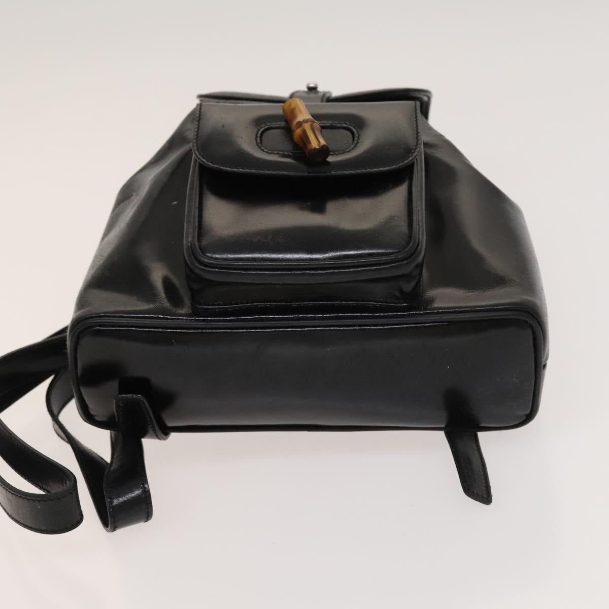 GUCCI Bamboo Backpack Enamel Black Silver 003 2034 0030 Auth  display picture 2