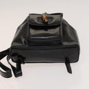 GUCCI Bamboo Backpack Enamel Black Silver 003 2034 0030 Auth 135553-5