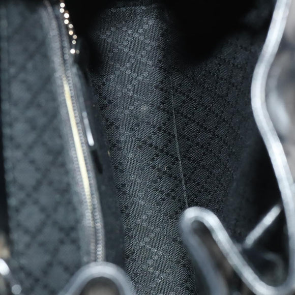 GUCCI Bamboo Backpack Enamel Black Silver 003 2034 0030 Auth 135553