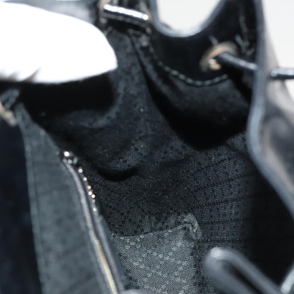 GUCCI Bamboo Backpack Enamel Black Silver 003 2034 0030 Auth 135553