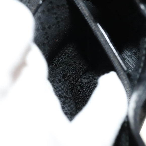 GUCCI Bamboo Backpack Enamel Black Silver 003 2034 0030 Auth 135553