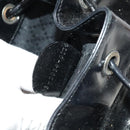 GUCCI Bamboo Backpack Enamel Black Silver 003 2034 0030 Auth 135553-12