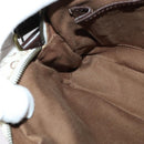 CELINE C Macadam Canvas Shoulder Bag White Auth 135554-19