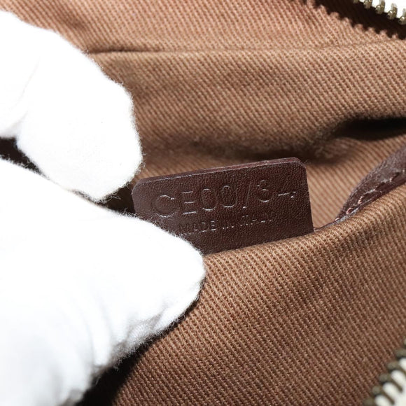 CELINE C Macadam Canvas Shoulder Bag White Auth 135554