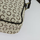 CELINE C Macadam Canvas Shoulder Bag White Auth 135554-16