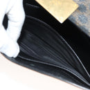 CELINE Macadam Canvas Clutch Bag PVC Leather Black Gold Auth 135556-21