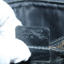 CELINE Macadam Canvas Clutch Bag PVC Leather Black Gold Auth 135556-12