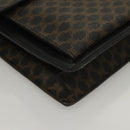 CELINE Macadam Canvas Clutch Bag PVC Leather Black Gold Auth 135556-8