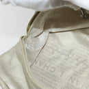 CHANEL Wild Stitch Hand Bag Leather Silver tone CC Auth 135561-10