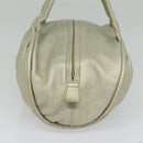 CHANEL Wild Stitch Hand Bag Leather Silver tone CC Auth 135561-18