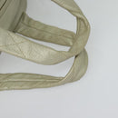 CHANEL Wild Stitch Hand Bag Leather Silver tone CC Auth 135561-20