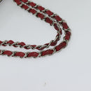 CHANEL Chain Tote Bag No5 Canvas Navy Silver CC Auth 135564-19