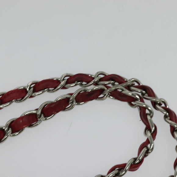 CHANEL Chain Tote Bag No5 Canvas Navy Silver CC Auth 135564