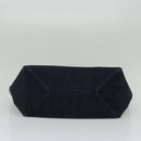 CHANEL Chain Tote Bag No5 Canvas Navy Silver CC Auth 135564-21