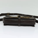FENDI Zucca Canvas Shoulder Bag Black Brown Auth 135567-5