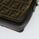 FENDI Zucca Canvas Shoulder Bag Black Brown Auth 135567-16