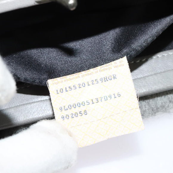 BOTTEGA VENETA Hand Bag Leather Gray Auth 135568