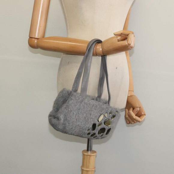 BOTTEGA VENETA Hand Bag Leather Gray Auth 135568